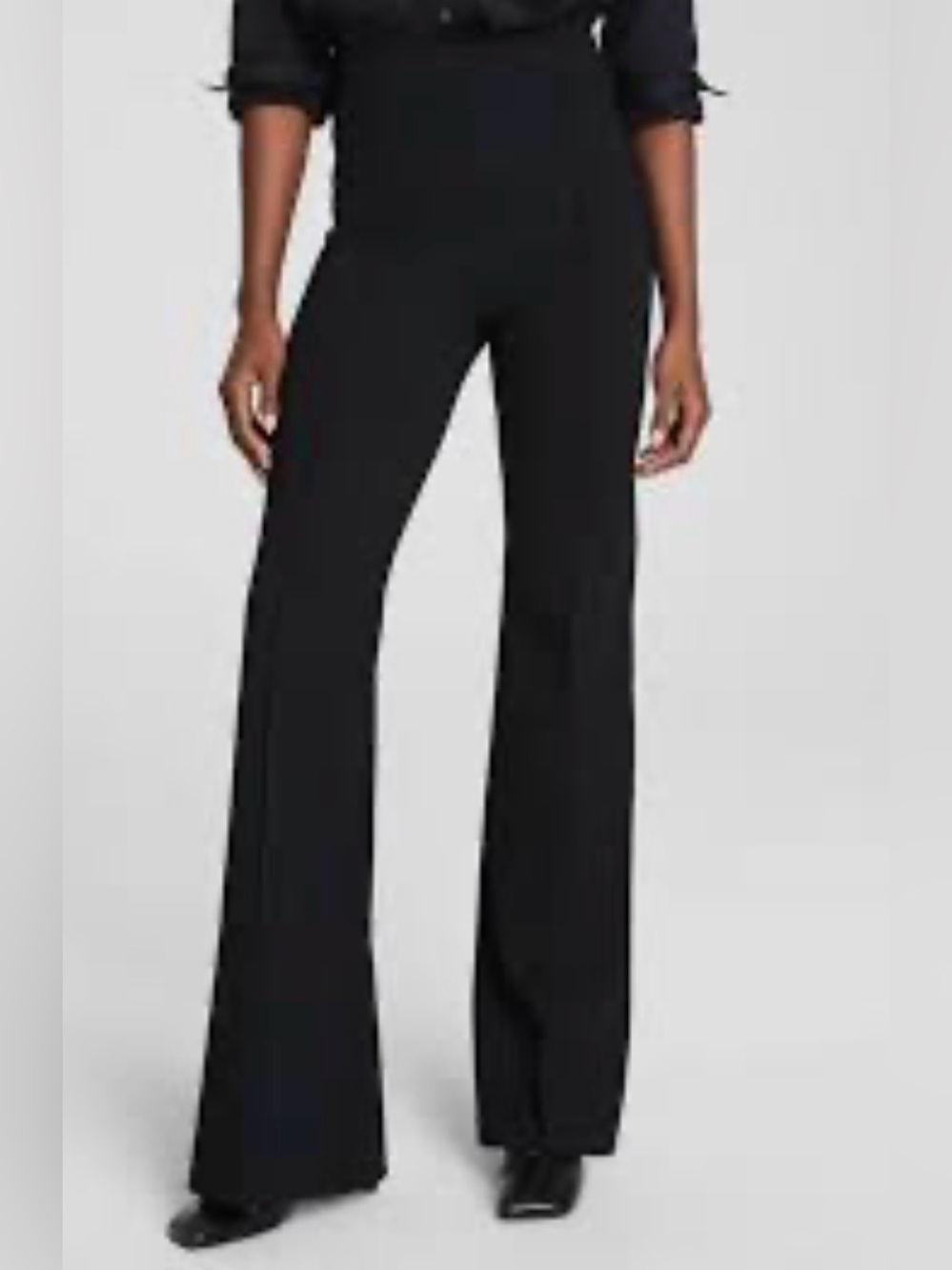 SPANX Black Perfect fit Ponte Wide Leg Pants Large